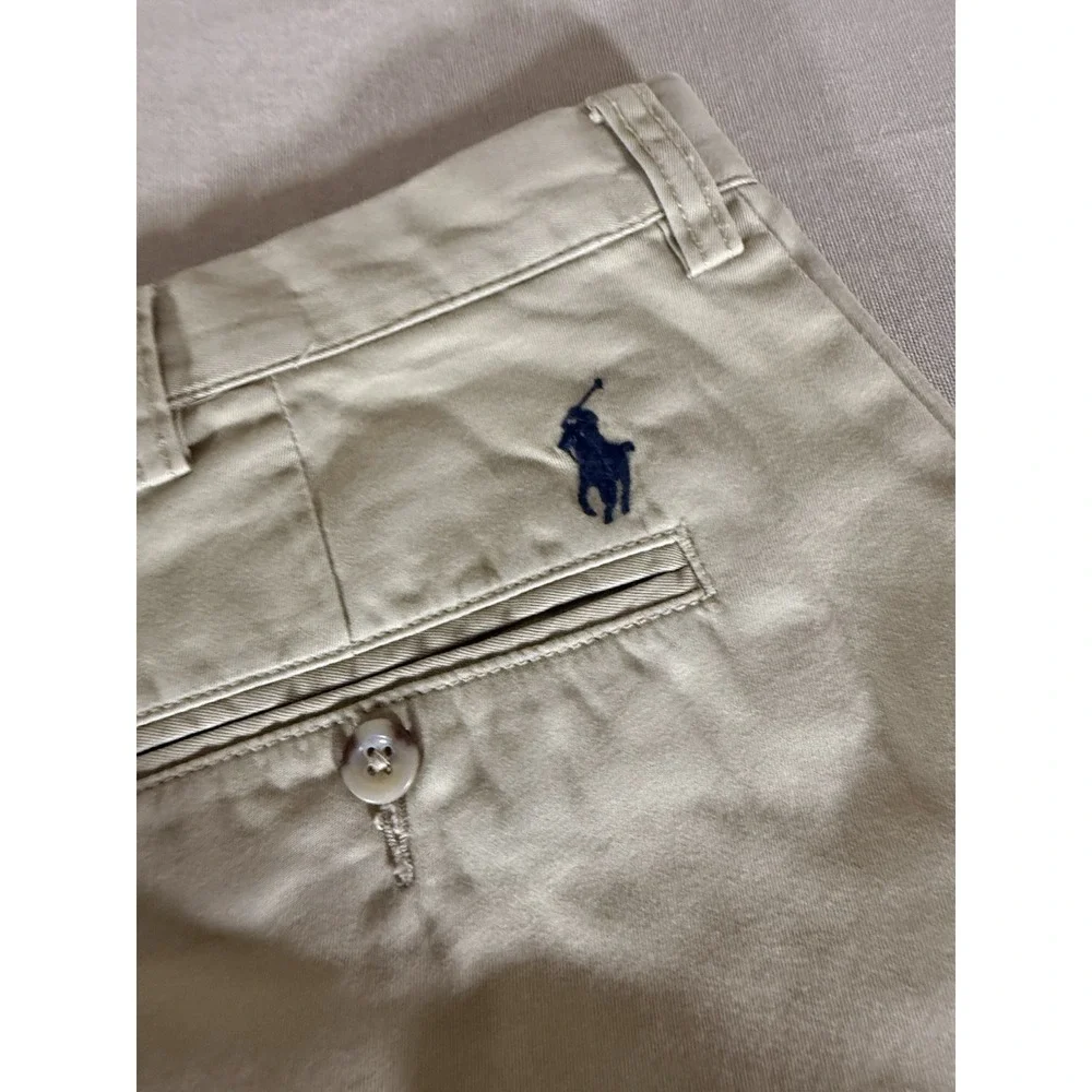VINTAGE Polo Ralph Lauren Chino Shorts Size 38 Beige 11 inch Summer Mens